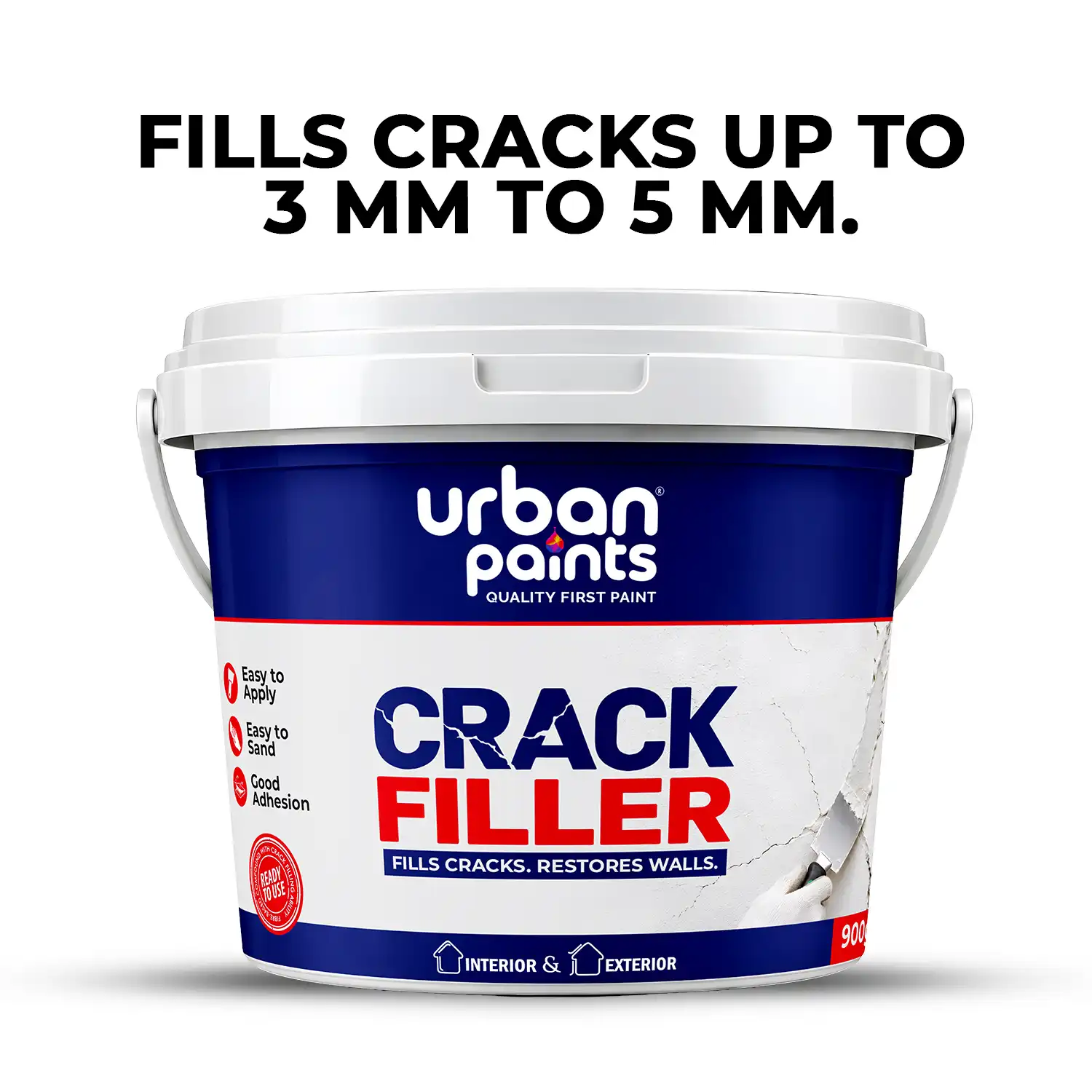 Urban Paints Crack Filler is a ready-to-use 900gms